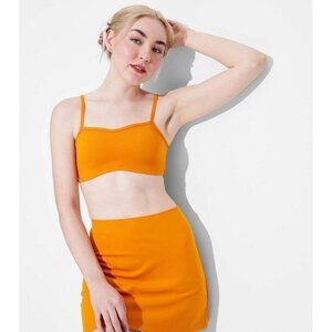 Wild Fable Game Day ButterBliss Women's Orange Tiny Cropped Tank Top